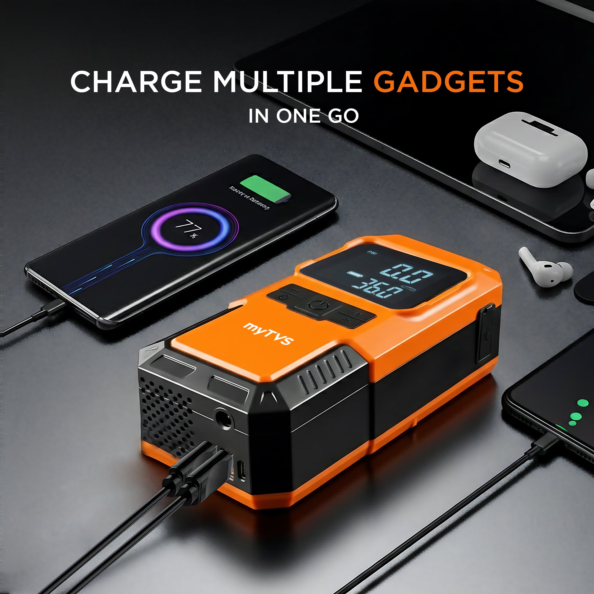 Jump-n-Pump 3-in-1 Jump Starter – Jump Starter, Inflator & Power Bank – JS-1 | myTVS - Image 5