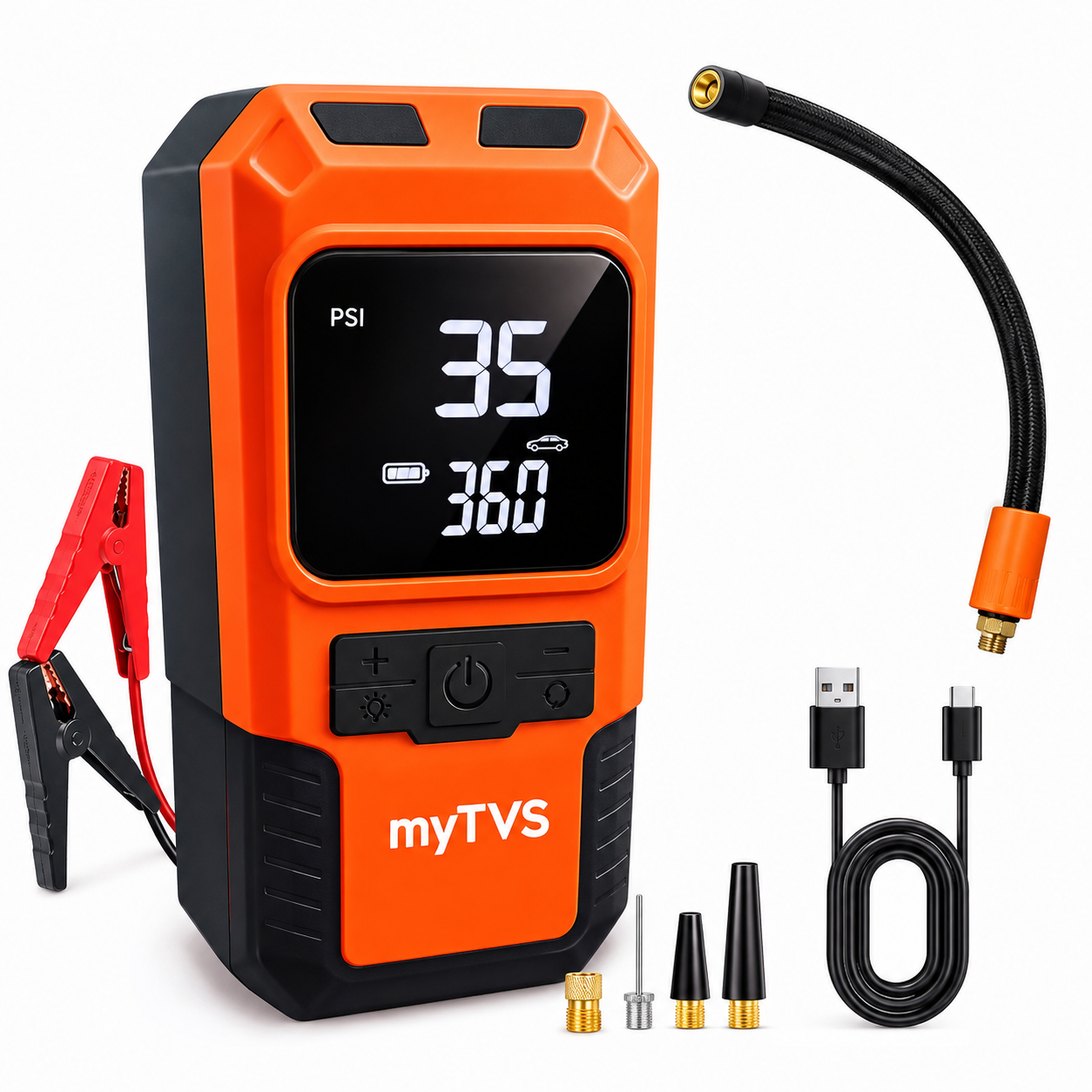 Jump-n-Pump 3-in-1 Jump Starter – Jump Starter, Inflator & Power Bank – JS-1 | myTVS