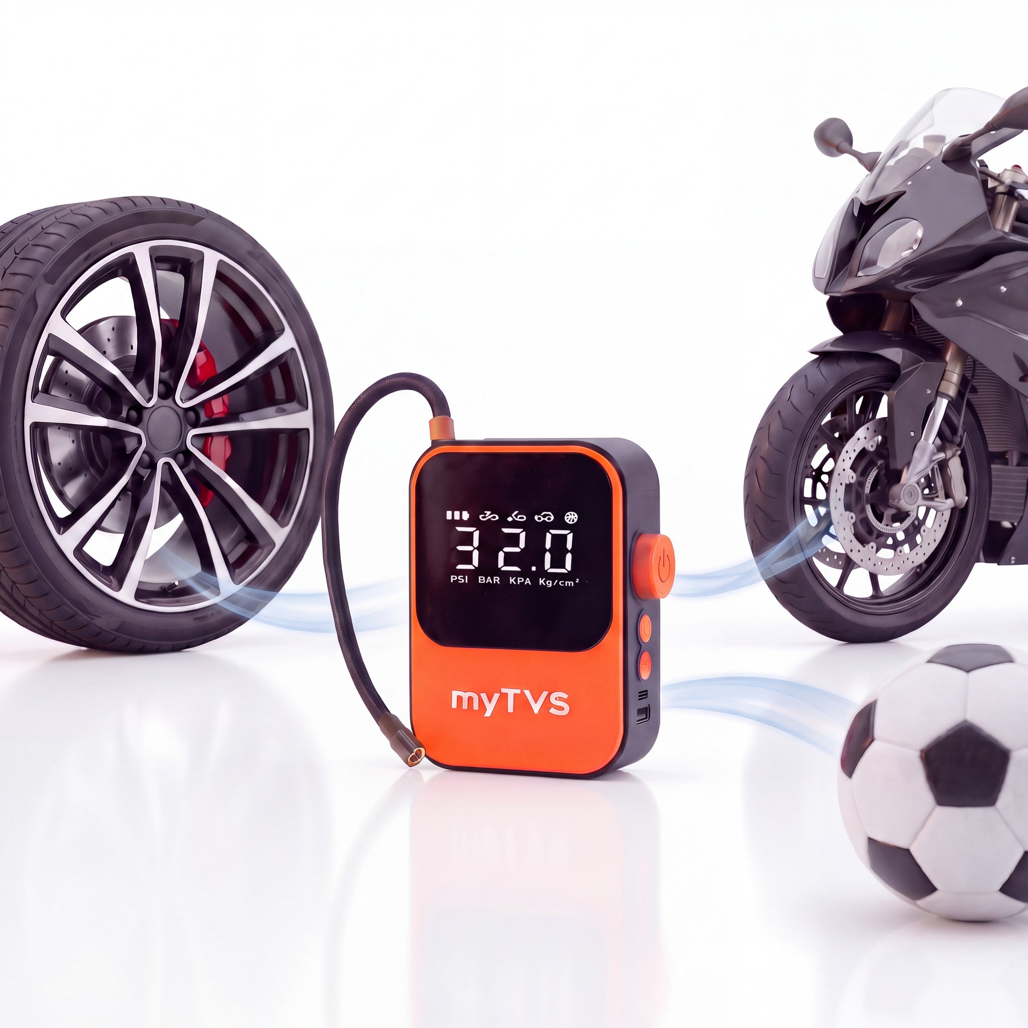 air-Go Wireless + Power Bank Tyre Inflator – WT-1 | myTVS - Image 2